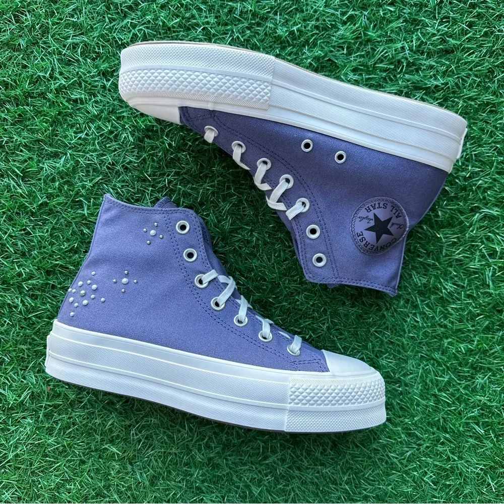 🎁Converse Chuck Taylor All Star Ctas Lift Hi Lavender Ash - Picture 7 of 12
